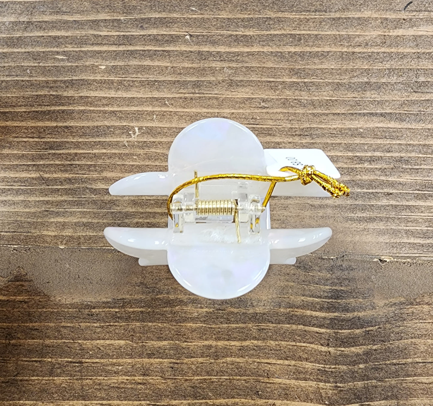 White Groovy Flower Claw Clip