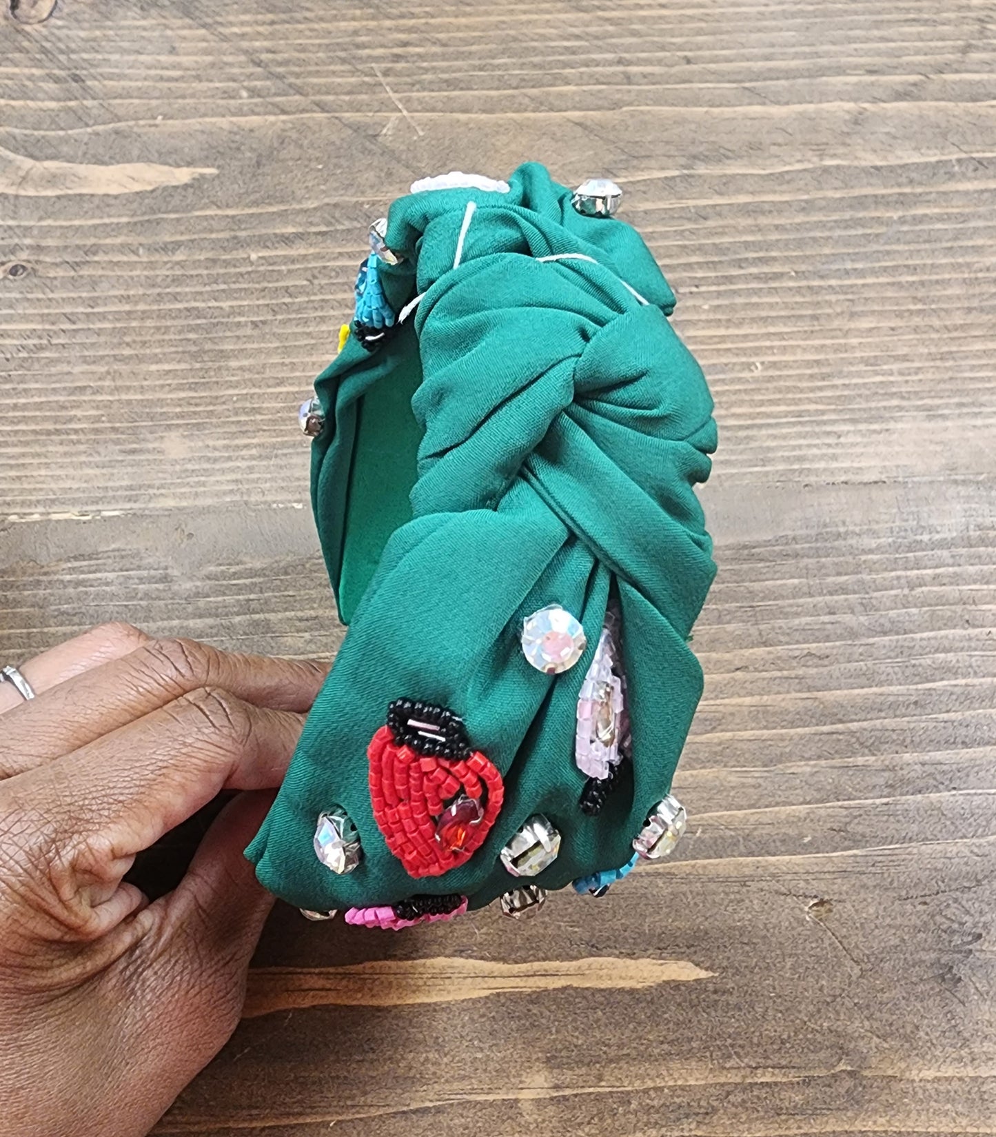 Christmas Lights Jeweled Knotted Headband