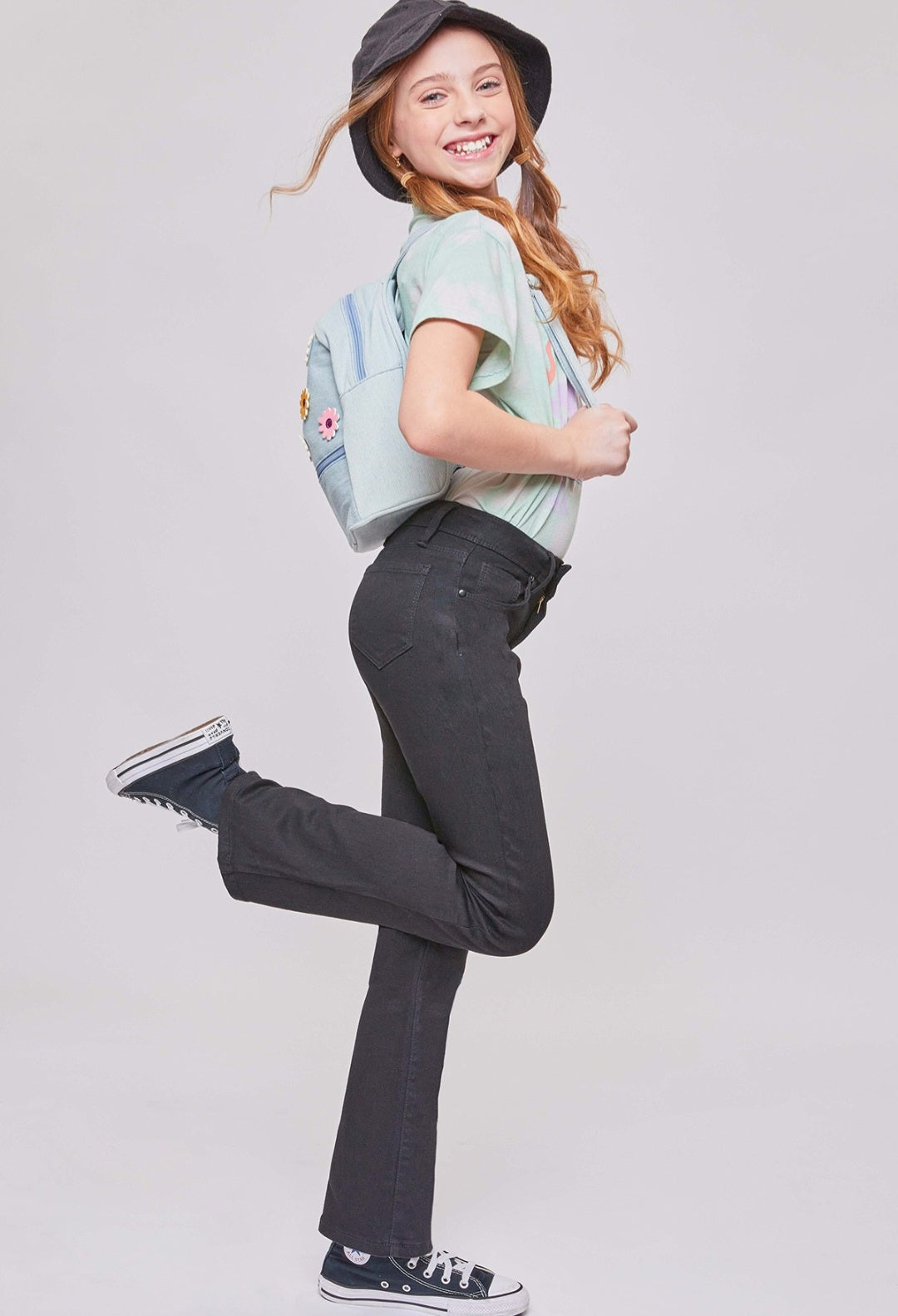 Black Clean Hem Flare Jean