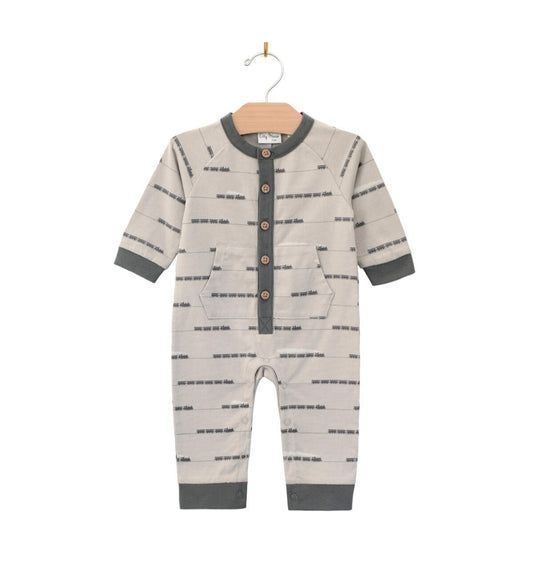 Raglan Long Leg Romper- Porpoise Trains