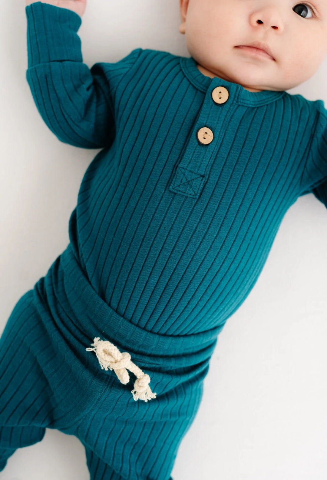 Deep Teal Ribbed Bodysuit Set