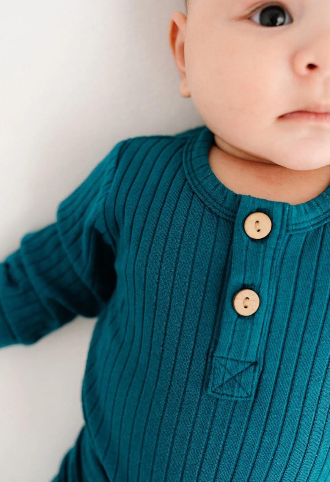 Deep Teal Ribbed Bodysuit Set