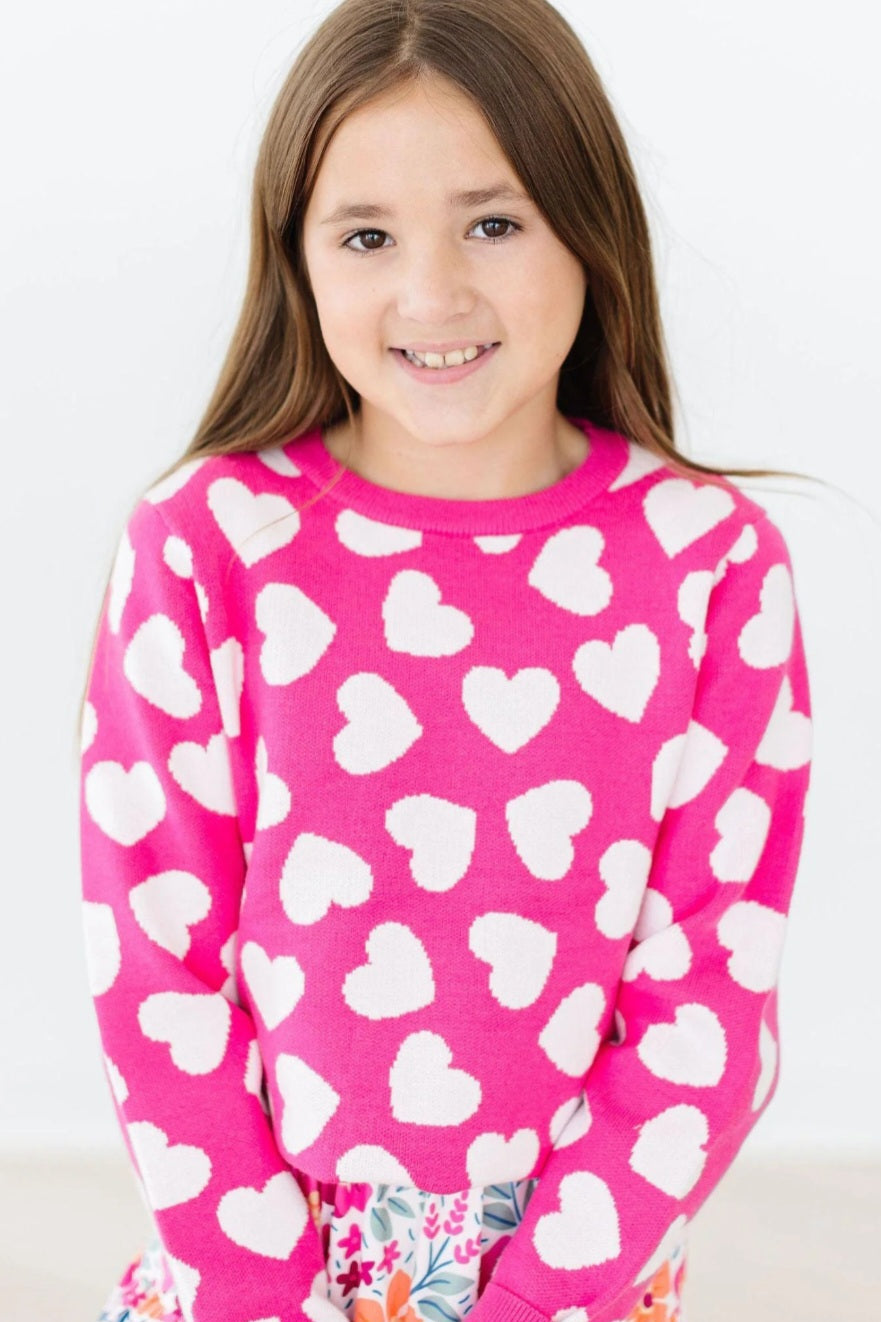 Hot Pink Hearts Sweater