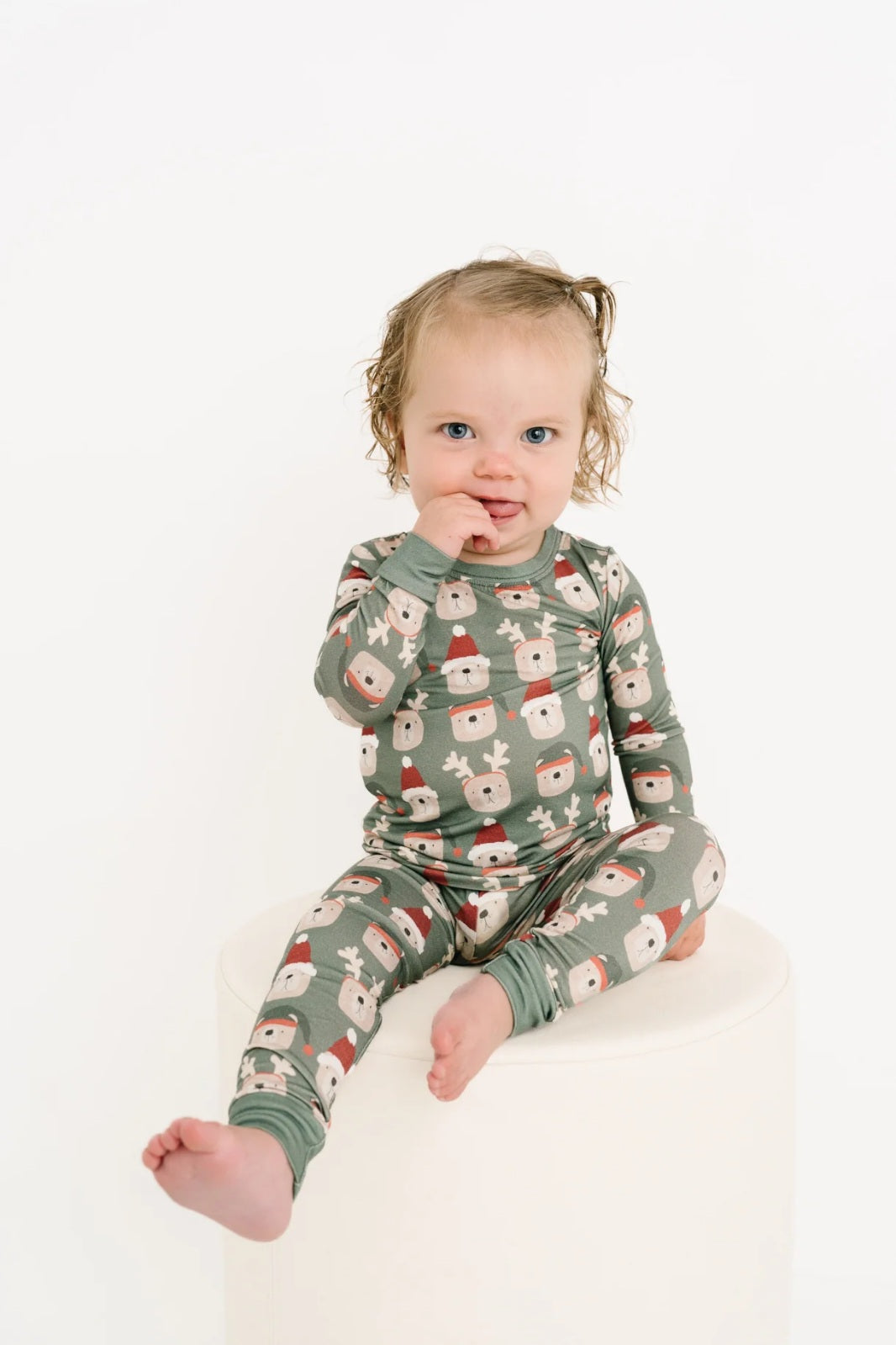 Green Christmas Bears Bamboo Set