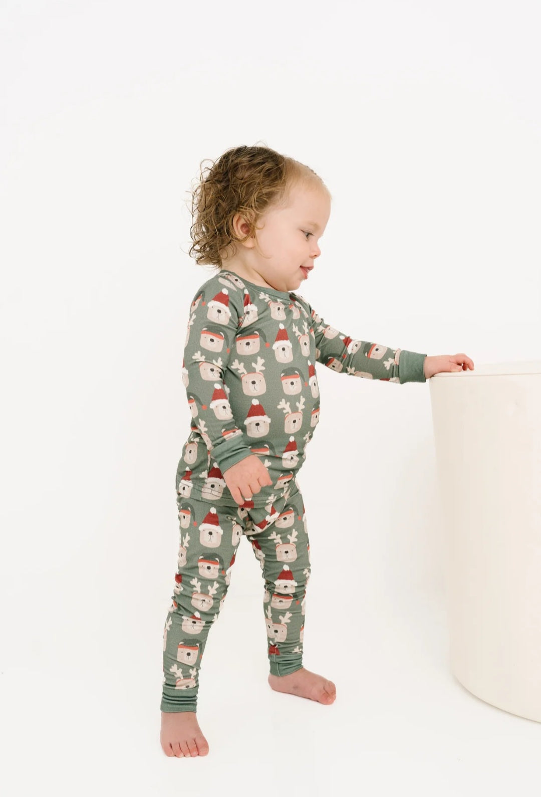 Green Christmas Bears Bamboo Set
