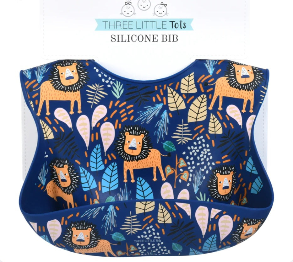 Lion Print Silicone Bib