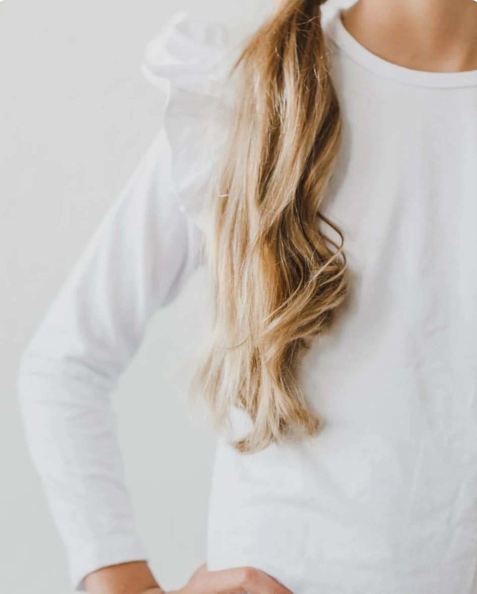 White Ruffle Top