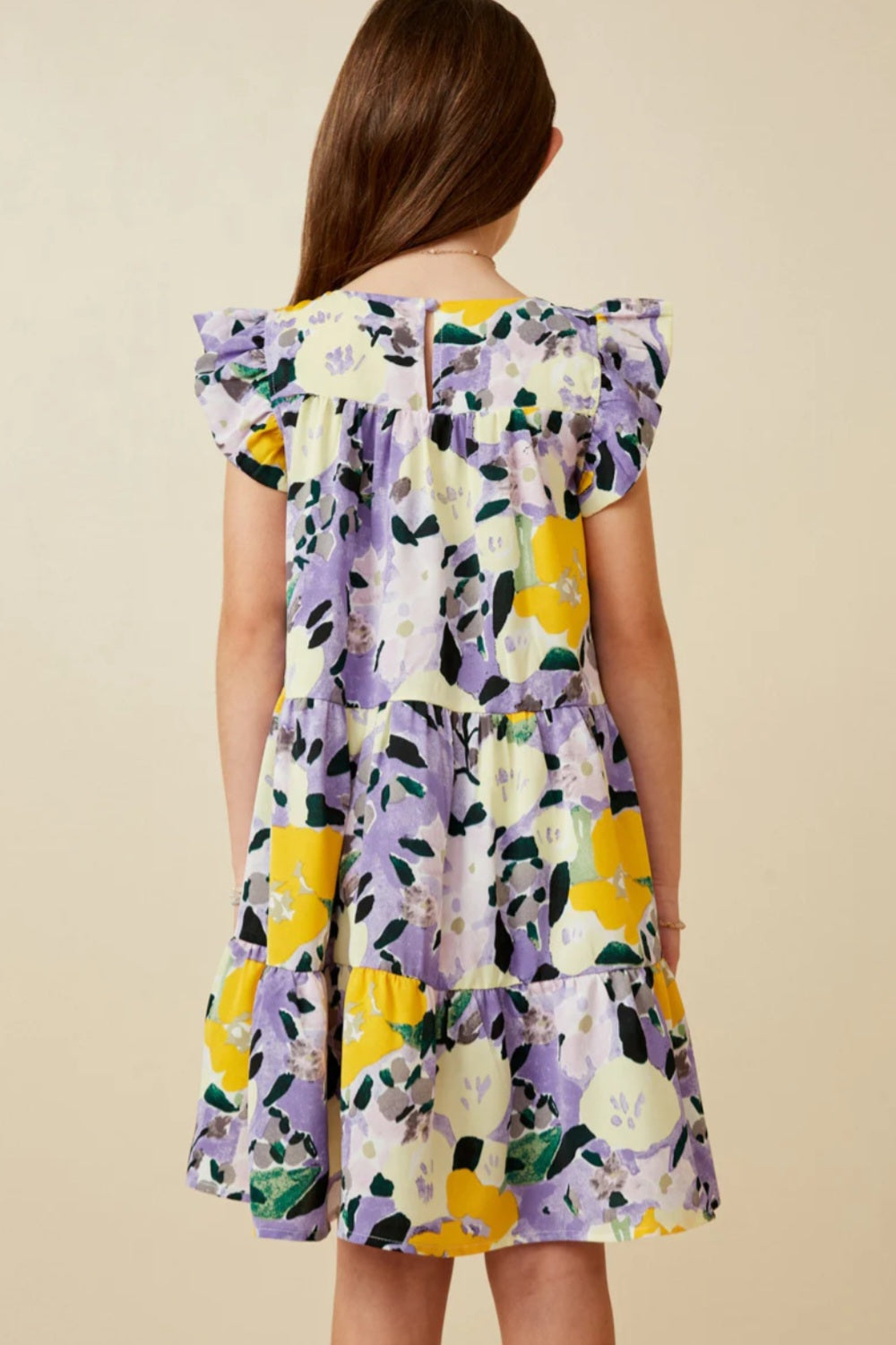 Floral Placement Smock Ruffled Tank Dress