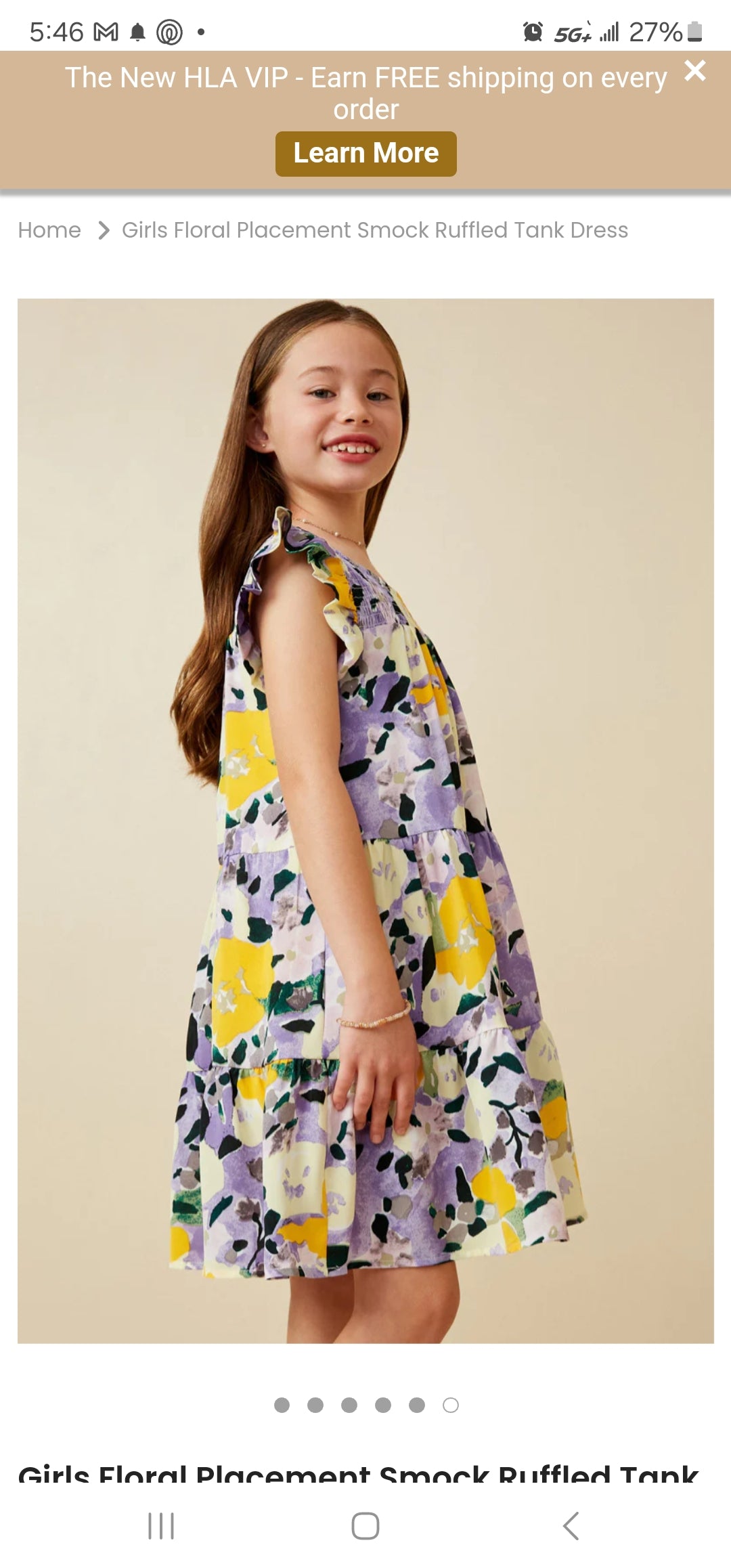 Floral Placement Smock Ruffled Tank Dress