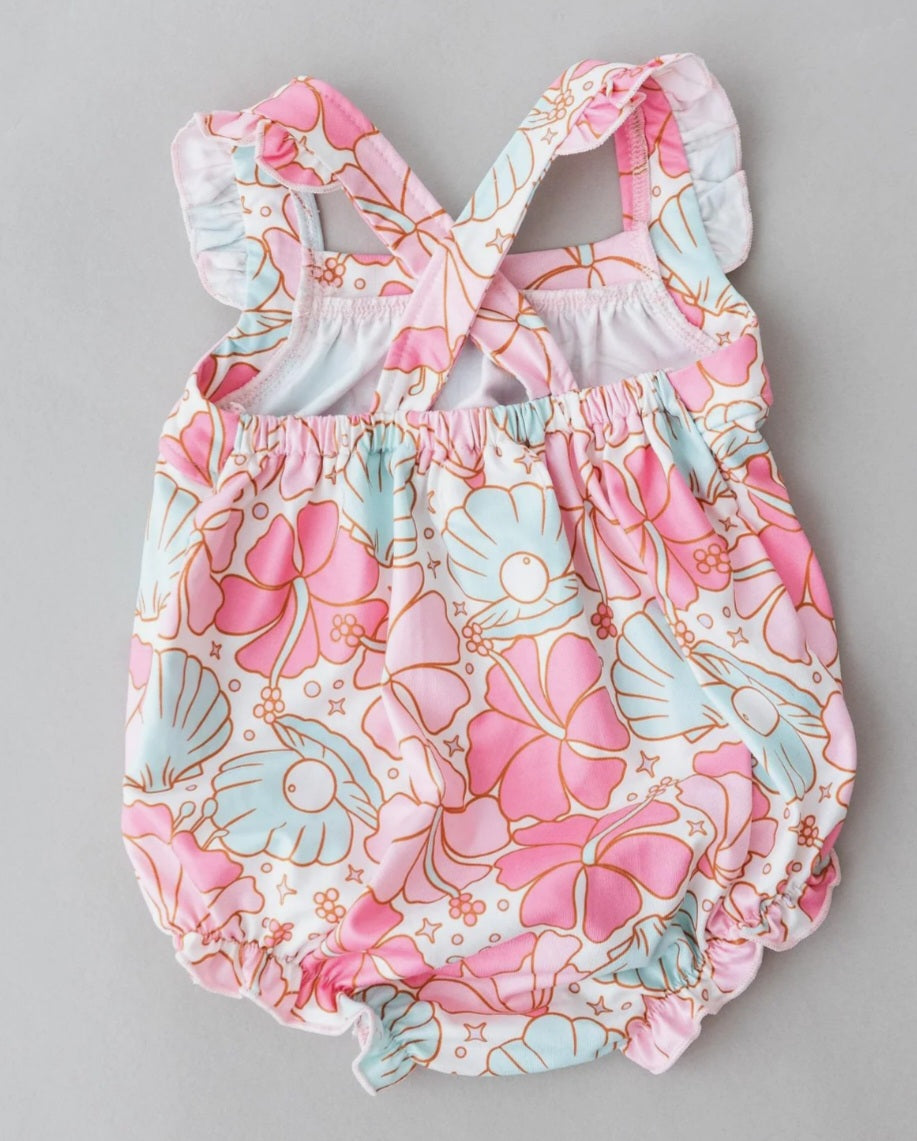 Beach Daze Ruffle Crossback Romper