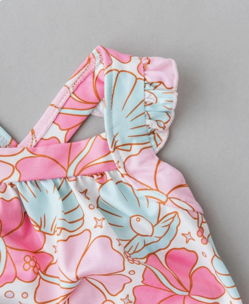 Beach Daze Ruffle Crossback Romper