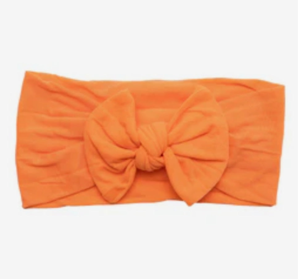 Orange Nylon Bow Headwrap