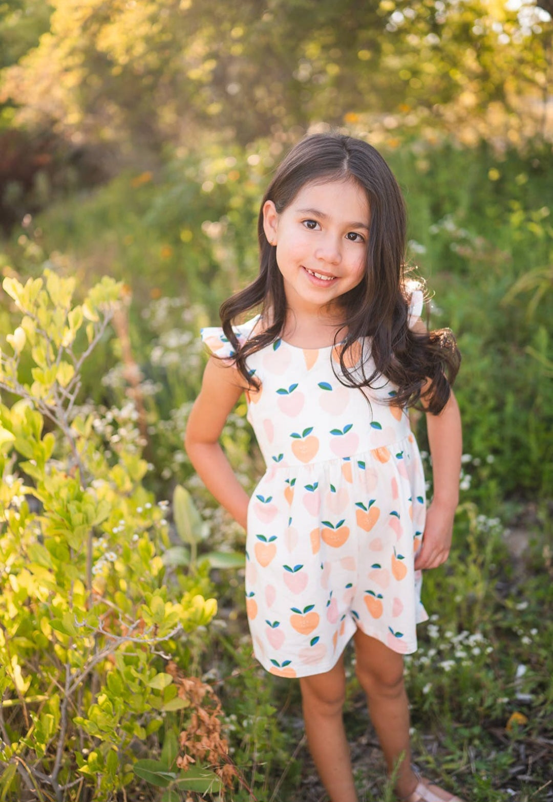 Macie Romper in Sweet Peach