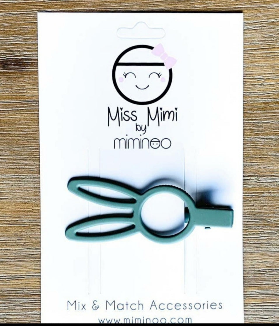 Bunny Rabbit Sage hair clips