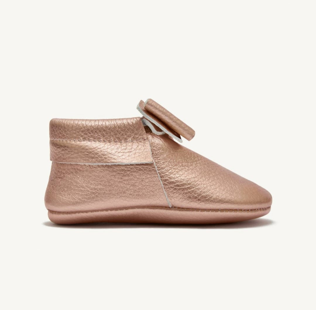 Elsa Rose Gold baby moccasins