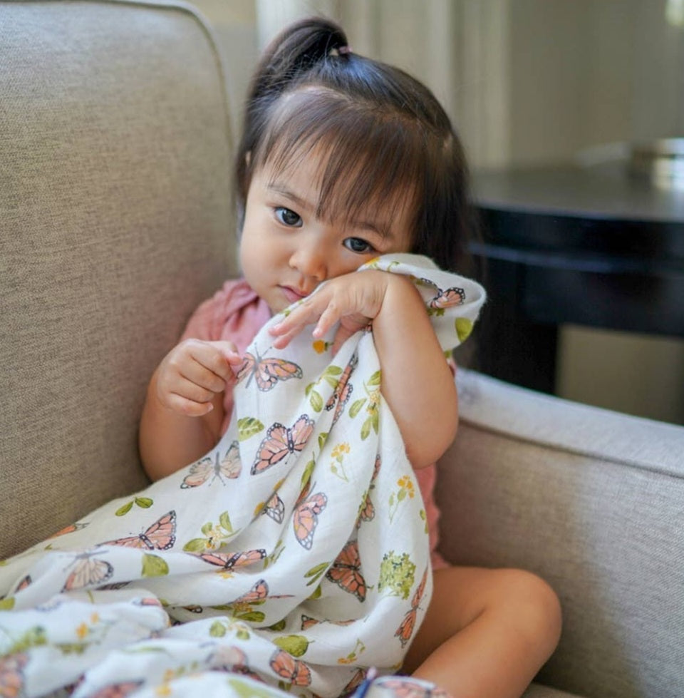 Butterfly + Flutterby Oh-So-Soft muslin swaddle blanket set