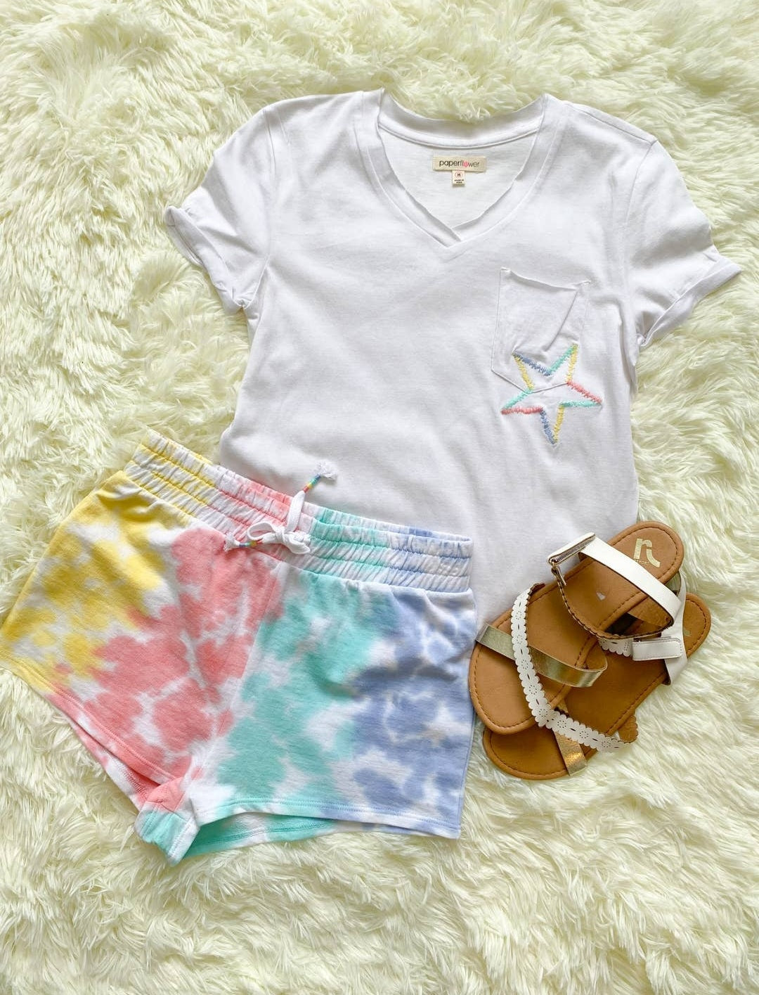 Multi-Color Tie Dye Short
