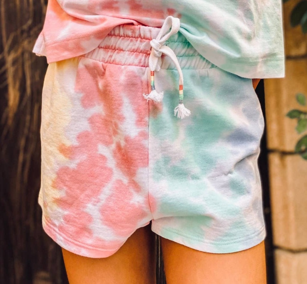 Multi-Color Tie Dye Short
