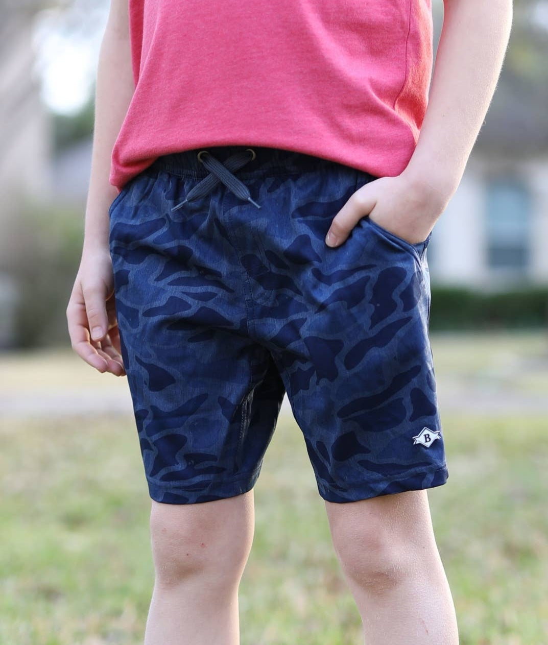 Blue Camo Athletic Shorts