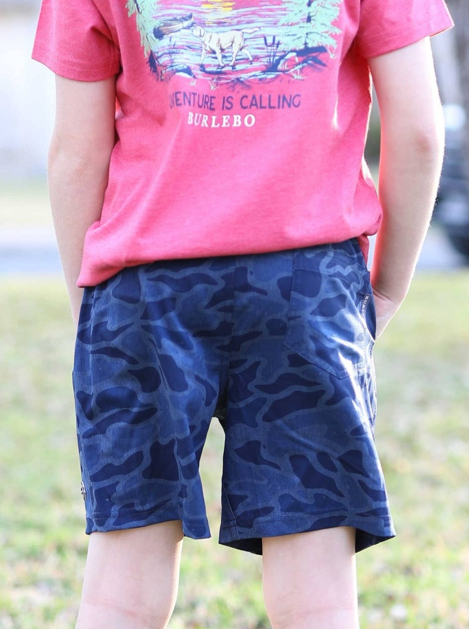 Blue Camo Athletic Shorts
