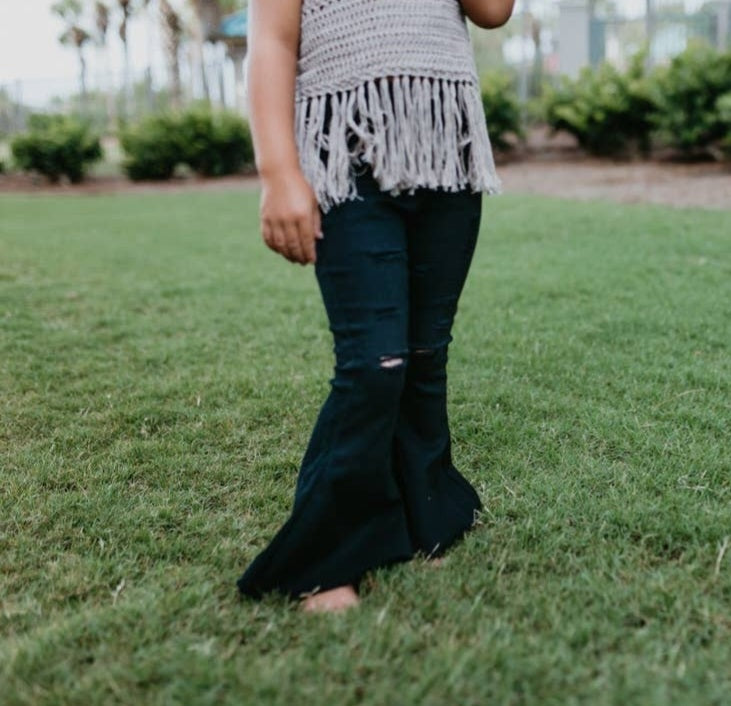 Black Denim Flares