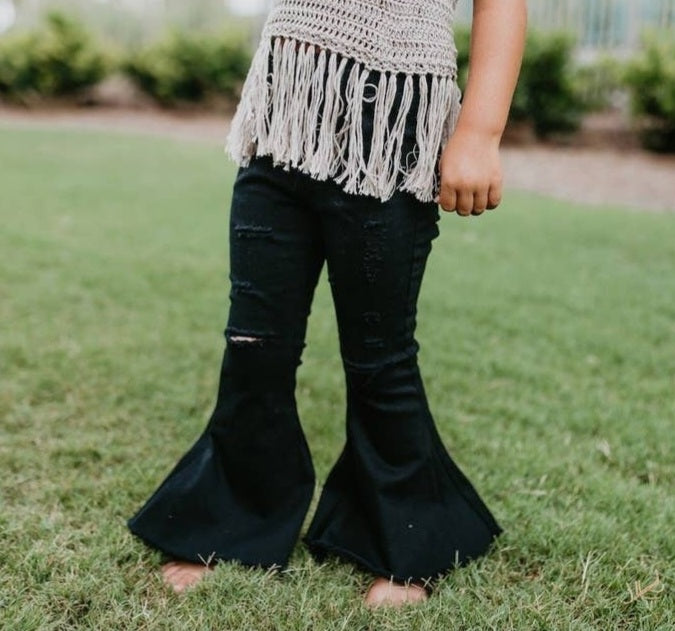 Black Denim Flares