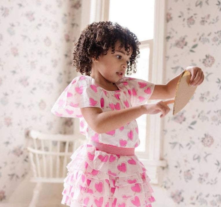 Hearts Ruffle Skirt Set