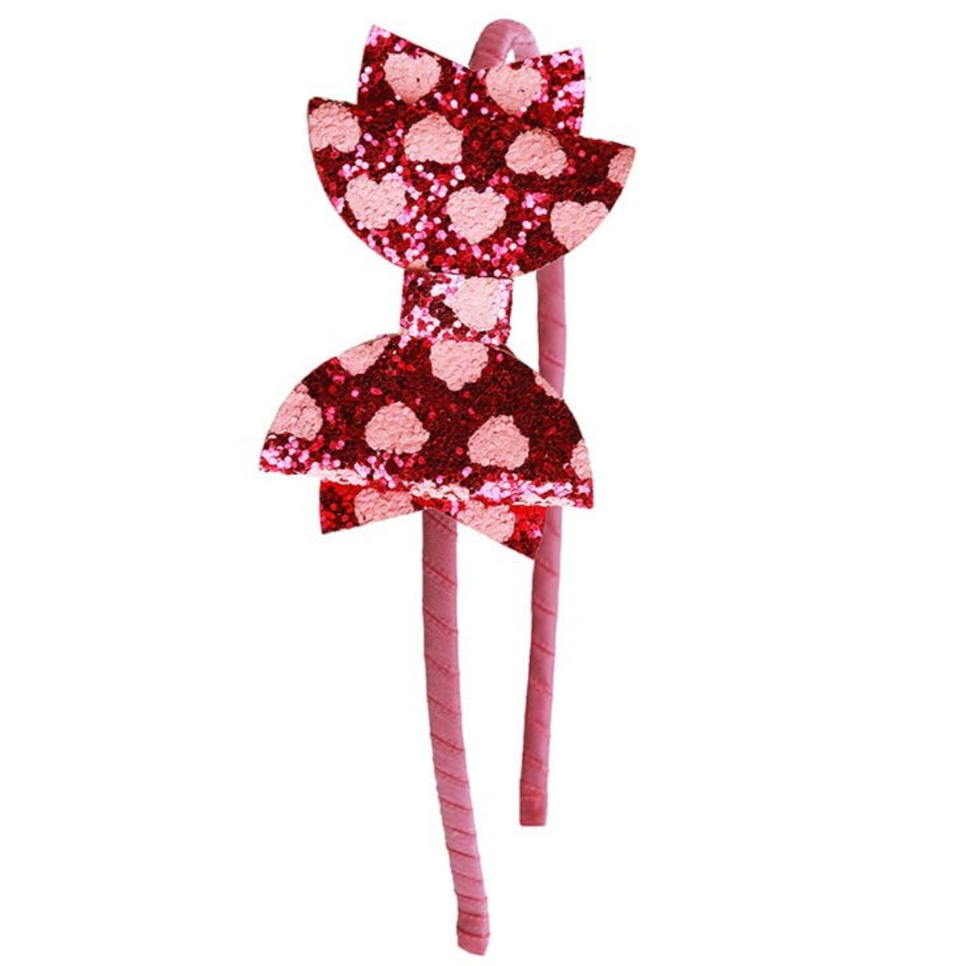 Glitter Heart Bow