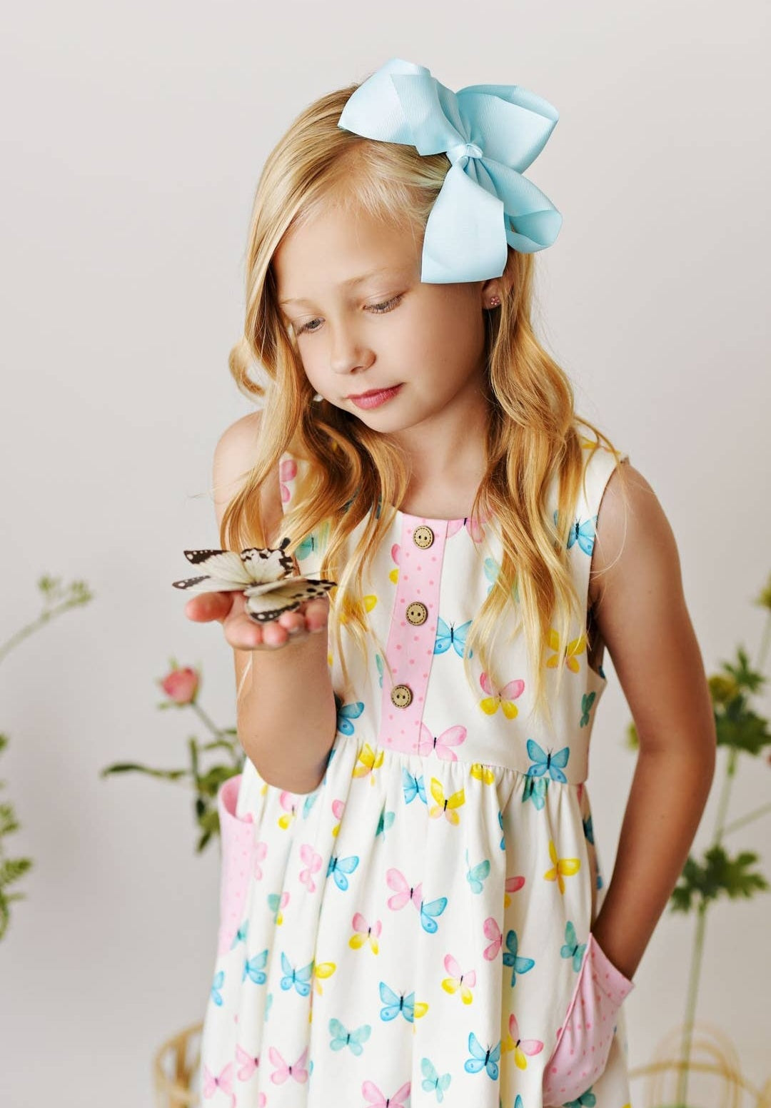 Butterfly Garden Eyelet Pocket Dress