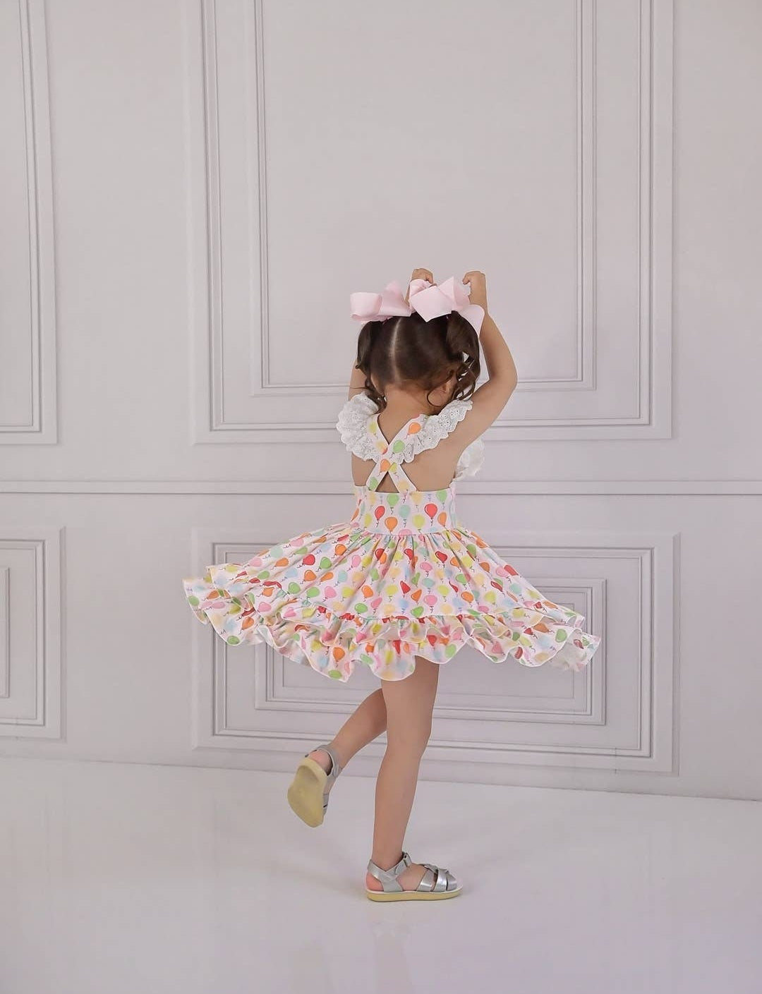 Celebration Eyelet Flutter Pinafore Dress