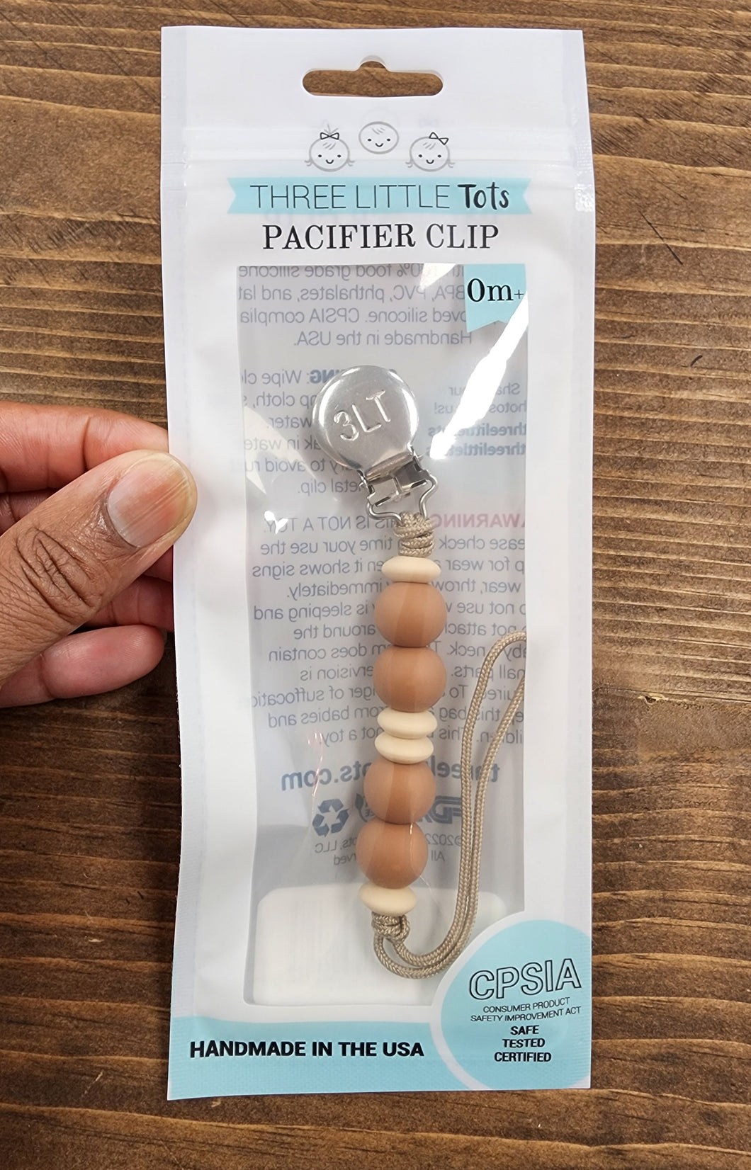 Mocha Haven Pacifier Clip