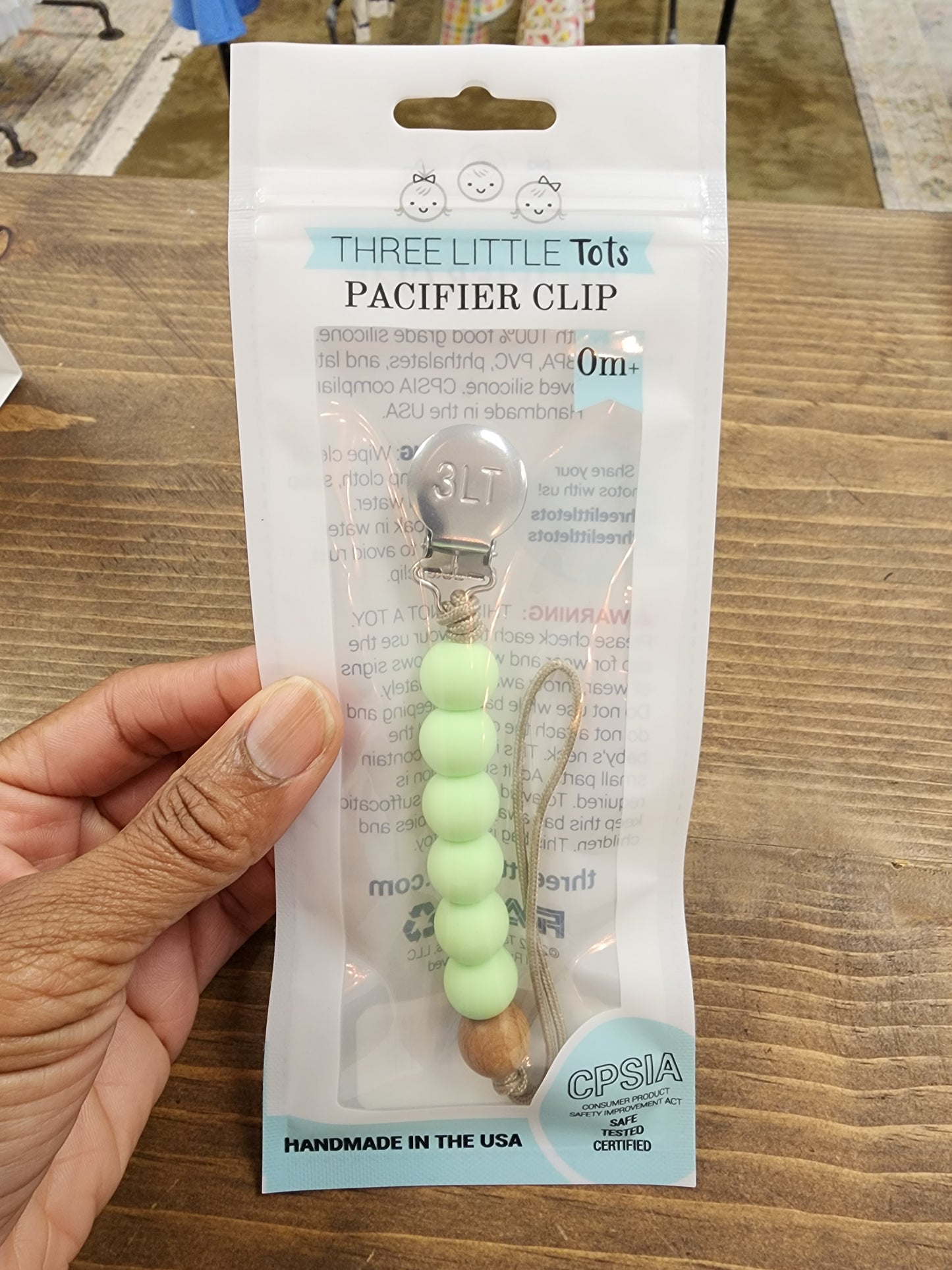 Honeydew Pacifier Clip