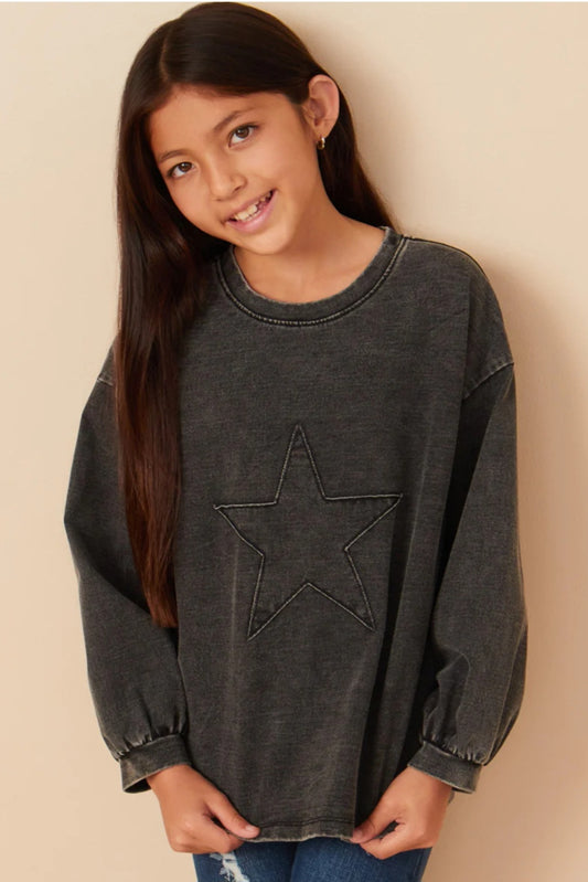 Star Patch Washed Sweatshirt