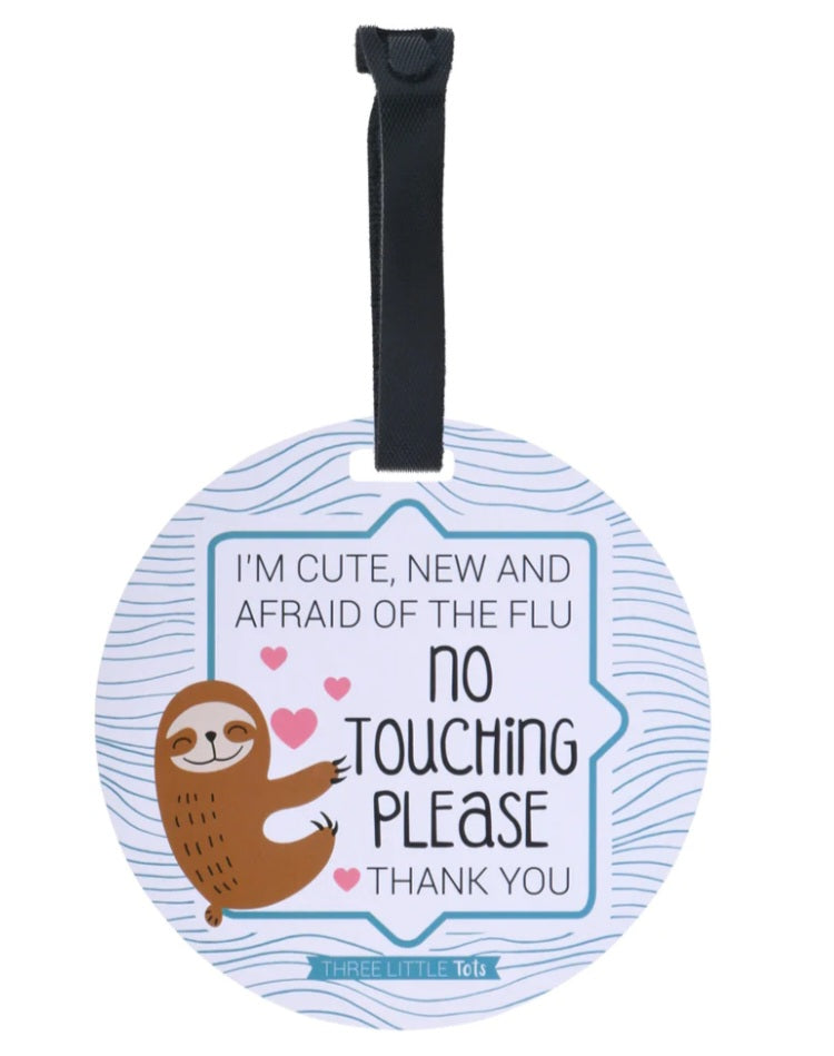 I'm Cute & New and Afraid of the Flu Car Seat/Stroller Tag
