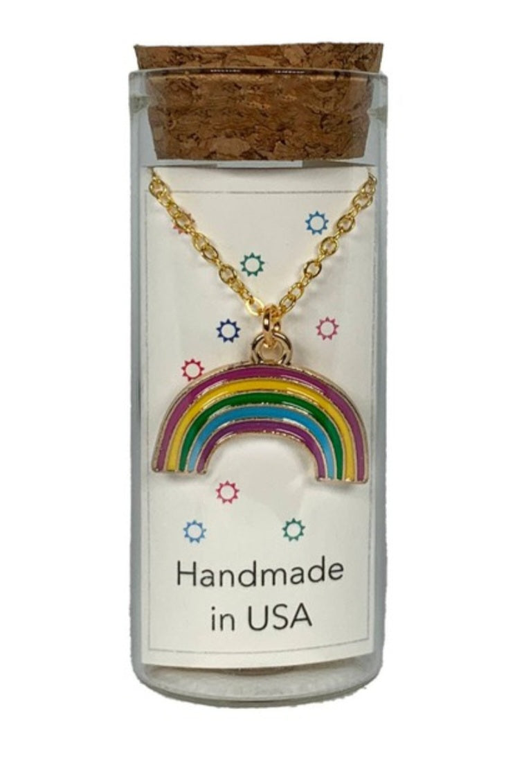 Colorful Rainbow Charm Necklace