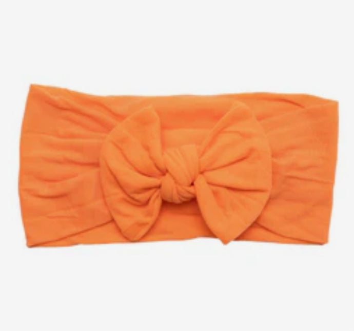Orange Nylon Bow Headwrap