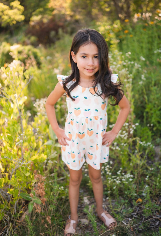 Macie Romper in Sweet Peach