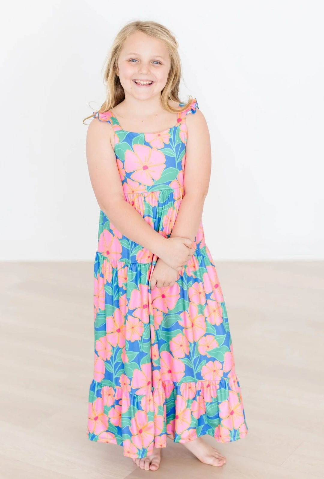 Luau Floral Ruffle Maxi Dress