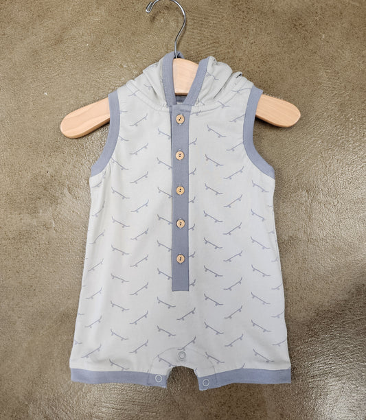 Skateboard Short Hooded Romper