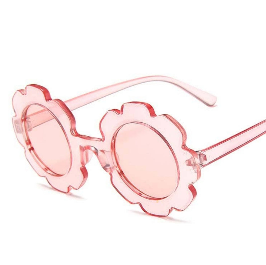 Flower Power sunglasses- Clear Pink