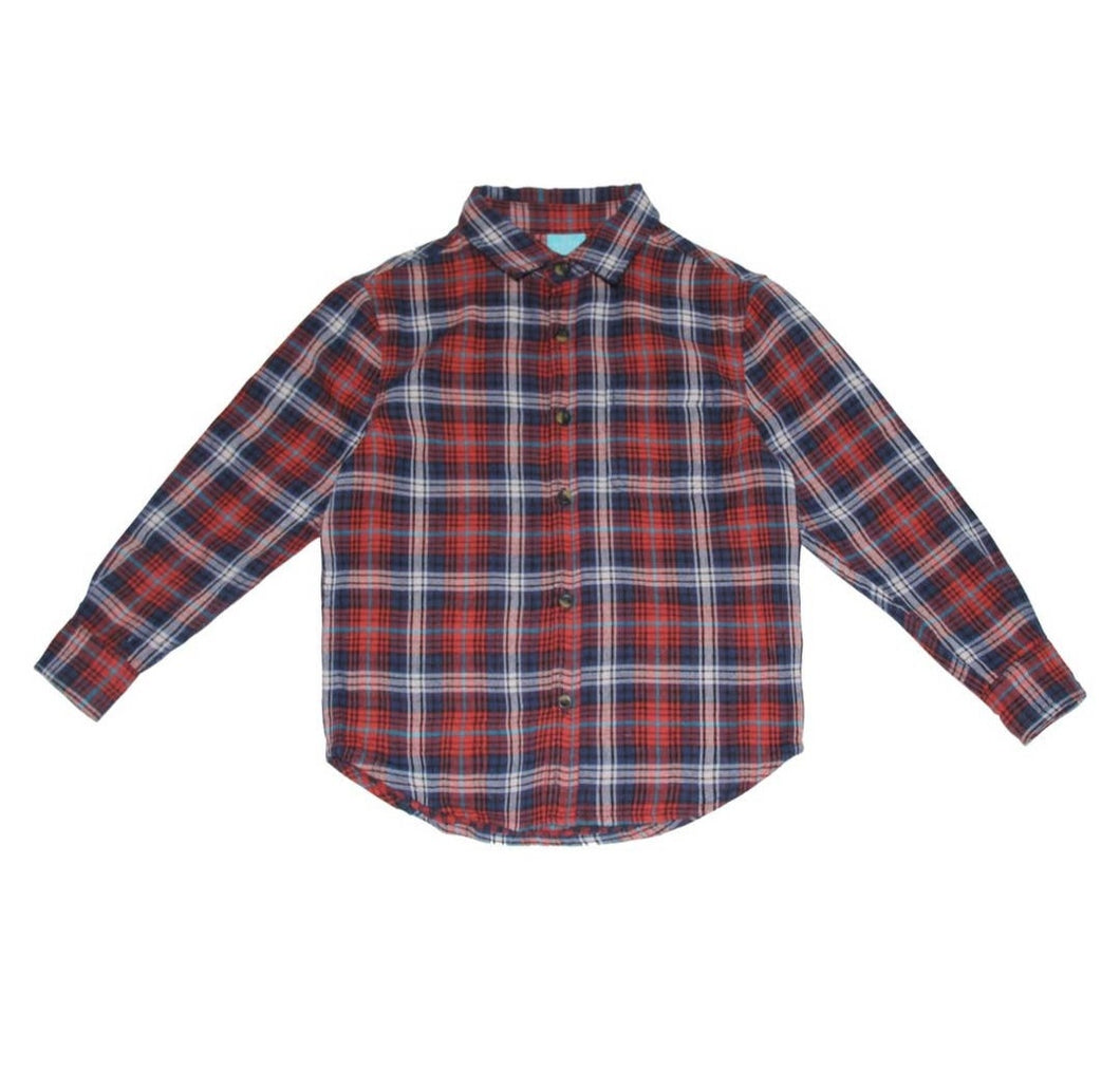 Rust/Navy Buttondown Woven Shirt