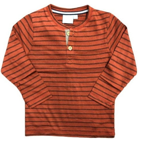Long Sleeved Striped Henley