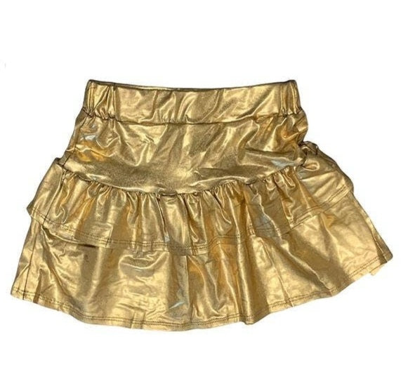 Gold Metallic Ruffle Skirt