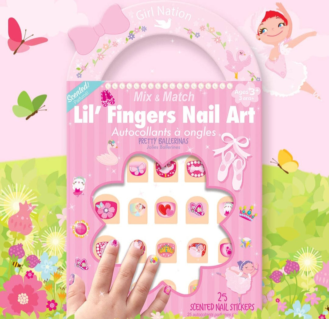 Pretty Ballerinas Lil' Fingers Nail Art