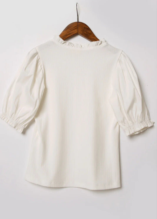 Pleated Cinched Sleeve Top