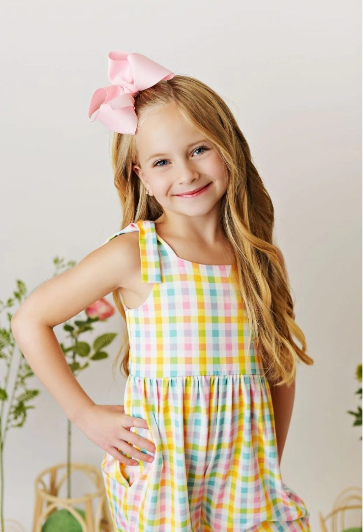 Sweetheart Gingham Shortie Pocket Jumper