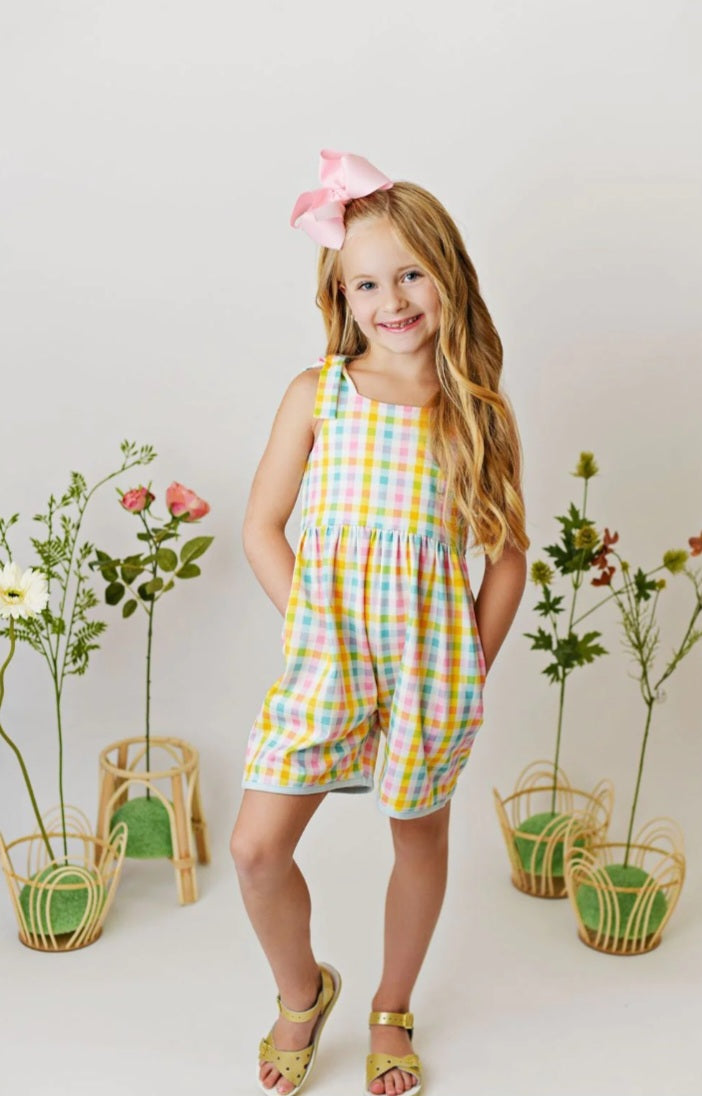 Sweetheart Gingham Shortie Pocket Jumper